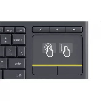 Logitech Wireless Keyboard Touch Unifying K400 Plus, CZ Logitech Wireless Keyboard Touch Unifying K400 Plus, CZ