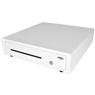 Virtuos pokladní zásuvka C420D - s kabelem, kovové držáky, 9-24V, bílá Virtuos pokladní zásuvka C420D - s kabelem, kovové držáky, 9-24V, bílá