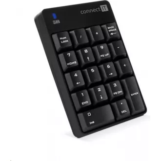 CONNECT IT NumCALC bezdrátová numerická klávesnice, (+ 1x AAA baterie zdarma), ČERNÁ CONNECT IT NumCALC bezdrátová numerická klávesnice, (+ 1x AAA baterie zdarma), ČERNÁ