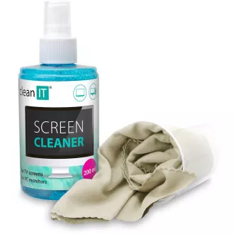 CLEAN IT Čistící roztok na obrazovky 200ml s utěrkou ve víčku CLEAN IT Čistící roztok na obrazovky 200ml s utěrkou ve víčku