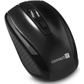 CONNECT IT Bezdrátová optická myš (+ 2x AAA baterie zdarma), černá CONNECT IT Bezdrátová optická myš (+ 2x AAA baterie zdarma), černá