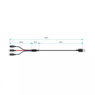 CONNECT IT Wirez 3in1 USB-C & Micro USB & Lightning, 1, 2 m CONNECT IT Wirez 3in1 USB-C & Micro USB & Lightning, 1, 2 m
