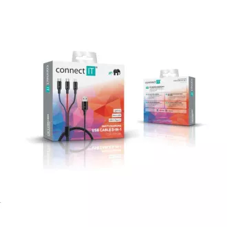 CONNECT IT Wirez 3in1 USB-C & Micro USB & Lightning, 1, 2 m CONNECT IT Wirez 3in1 USB-C & Micro USB & Lightning, 1, 2 m