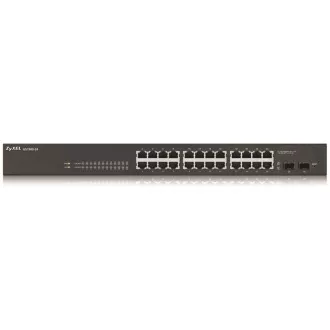 Zyxel GS1900-24 v2 26-port Gigabit Web Smart switch, 24x gigabit RJ45, 2x SFP, fanless Zyxel GS1900-24 v2 26-port Gigabit Web Smart switch, 24x gigabit RJ45, 2x SFP, fanless