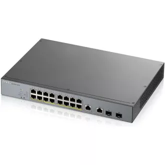 Zyxel GS1350-18HP 18 Port smart managed CCTV PoE switch, long range, 250W, 16x GbE, 2x combo RJ45/SFP Zyxel GS1350-18HP 18 Port smart managed CCTV PoE switch, long range, 250W, 16x GbE, 2x combo RJ45/SFP