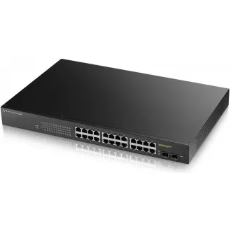 Zyxel GS1900-24HP v2 26-port Gigabit Web Smart PoE Switch, 24x gigabit RJ45, 2x SFP, PoE budget 170W Zyxel GS1900-24HP v2 26-port Gigabit Web Smart PoE Switch, 24x gigabit RJ45, 2x SFP, PoE budget 170W