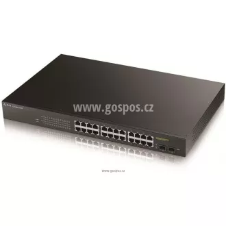 Zyxel GS1900-24HP v2 26-port Gigabit Web Smart PoE Switch, 24x gigabit RJ45, 2x SFP, PoE budget 170W Zyxel GS1900-24HP v2 26-port Gigabit Web Smart PoE Switch, 24x gigabit RJ45, 2x SFP, PoE budget 170W