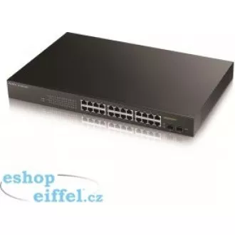 Zyxel GS1900-24HP v2 26-port Gigabit Web Smart PoE Switch, 24x gigabit RJ45, 2x SFP, PoE budget 170W Zyxel GS1900-24HP v2 26-port Gigabit Web Smart PoE Switch, 24x gigabit RJ45, 2x SFP, PoE budget 170W