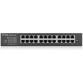 Zyxel GS1900-24E 24-port Desktop Gigabit Web Smart switch: 24x Gigabit metal, IPv6, 802.3az (Green), fanless, rack kit Zyxel GS1900-24E 24-port Desktop Gigabit Web Smart switch: 24x Gigabit metal, IPv6, 802.3az (Green), fanless, rack kit