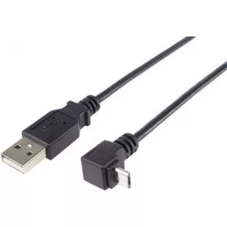 PremiumCord Kabel micro USB 2.0, A-B, konektor do úhlu 90° 1.8m (černý) PremiumCord Kabel micro USB 2.0, A-B, konektor do úhlu 90° 1.8m (černý)