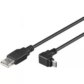 PremiumCord Kabel micro USB 2.0, A-B, konektor do úhlu 90° 1.8m (černý) PremiumCord Kabel micro USB 2.0, A-B, konektor do úhlu 90° 1.8m (černý)