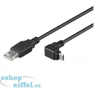 PremiumCord Kabel micro USB 2.0, A-B, konektor do úhlu 90° 1.8m (černý) PremiumCord Kabel micro USB 2.0, A-B, konektor do úhlu 90° 1.8m (černý)