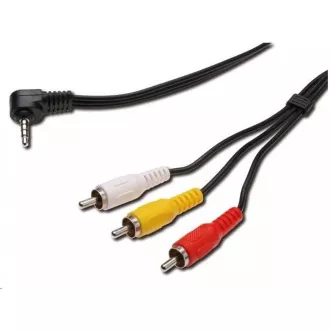 PREMIUMCORD Kabel audio/video 3, 5mm Jack 4pin - 3x Cinch 1, 5m (M/M) PREMIUMCORD Kabel audio/video 3, 5mm Jack 4pin - 3x Cinch 1, 5m (M/M)
