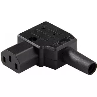 PREMIUMCORD Konektor napájecí 230V na kabel (samice, IEC C14), úhlový