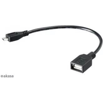 AKASA kabel redukce USB OTG Micro USB male na USB Type-A female, 15cm AKASA kabel redukce USB OTG Micro USB male na USB Type-A female, 15cm