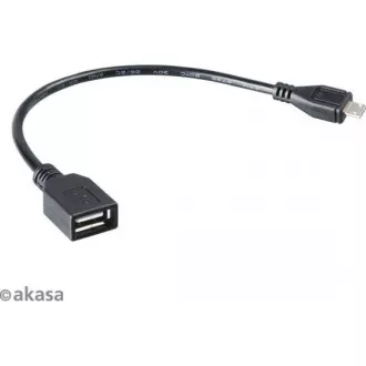 AKASA kabel redukce USB OTG Micro USB male na USB Type-A female, 15cm AKASA kabel redukce USB OTG Micro USB male na USB Type-A female, 15cm