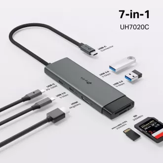 TP-Link UH7020C USB-C hub 7v1 (2x USB3.2Gen1, 1xUSB-C3.2Gen1, 1xHDMI, 1xSD, 1xmicroSD, PD 100W) TP-Link UH7020C USB-C hub 7v1 (2x USB3.2Gen1, 1xUSB-C3.2Gen1, 1xHDMI, 1xSD, 1xmicroSD, PD 100W)