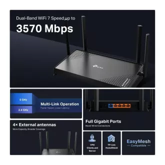 TP-Link Archer BE220 EasyMesh WiFi7 router v1.0 (P/N:1750503225) (BE3600, 2, 4GHz/5GHz, 1xGbEWAN, 4xGbELAN) TP-Link Archer BE220 EasyMesh WiFi7 router v1.0 (P/N:1750503225) (BE3600, 2, 4GHz/5GHz, 1xGbEWAN, 4xGbELAN)