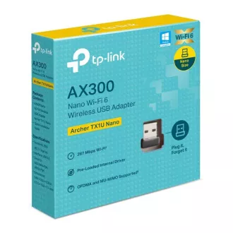 TP-Link Archer TX1U Nano WiFi6 USB adapter (AX300, 2, 4GHz/5GHz, USB2.0) TP-Link Archer TX1U Nano WiFi6 USB adapter (AX300, 2, 4GHz/5GHz, USB2.0)