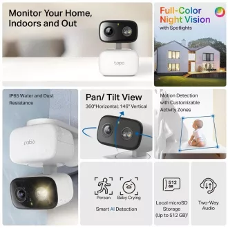 TP-Link Tapo C206 venkovní/outdoor kamera (2MP, 1080p, IR 12m, WiFi, micro SD card) TP-Link Tapo C206 venkovní/outdoor kamera (2MP, 1080p, IR 12m, WiFi, micro SD card)