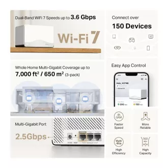 MERCUSYS Halo H27BE(2-pack) WiFi7 Mesh (BE3600, 2, 4GHz/5GHz, 1x2, 5GbELAN/WAN, 2xGbELAN/WAN) MERCUSYS Halo H27BE(2-pack) WiFi7 Mesh (BE3600, 2, 4GHz/5GHz, 1x2, 5GbELAN/WAN, 2xGbELAN/WAN)