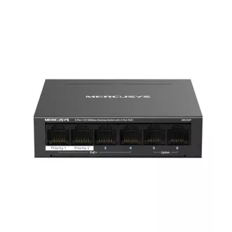 MERCUSYS switch MS106P (6x100Mb/s, 4xPoE+, 67W, fanless) MERCUSYS switch MS106P (6x100Mb/s, 4xPoE+, 67W, fanless)