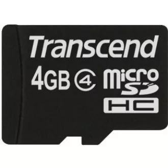 TRANSCEND MicroSDHC karta 4GB Class 4 + adaptér TRANSCEND MicroSDHC karta 4GB Class 4 + adaptér