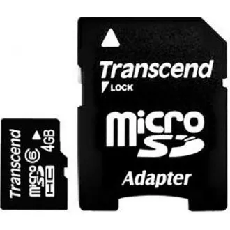 TRANSCEND MicroSDHC karta 4GB Class 10 + adaptér TRANSCEND MicroSDHC karta 4GB Class 10 + adaptér
