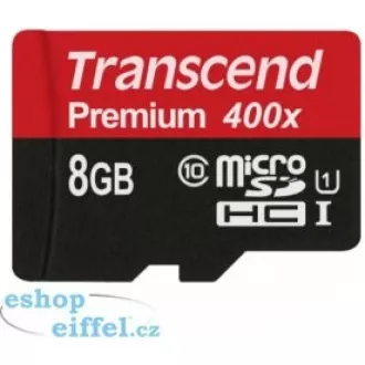 TRANSCEND MicroSDHC karta 8GB Premium, Class 10 UHS-I 300x, bez adaptéru TRANSCEND MicroSDHC karta 8GB Premium, Class 10 UHS-I 300x, bez adaptéru