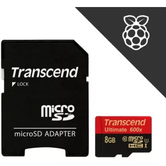 TRANSCEND MicroSDHC karta 8GB Ultimate, Class 10 UHS-I 600x, MLC + adaptér TRANSCEND MicroSDHC karta 8GB Ultimate, Class 10 UHS-I 600x, MLC + adaptér
