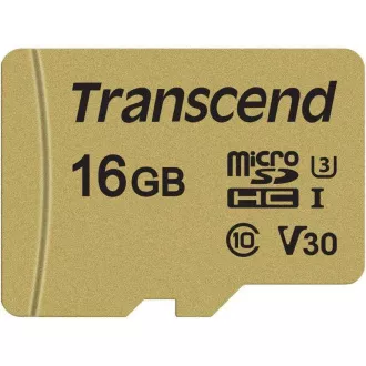 TRANSCEND MicroSDHC karta 16GB 500S, UHS-I U3 V30 + adaptér TRANSCEND MicroSDHC karta 16GB 500S, UHS-I U3 V30 + adaptér