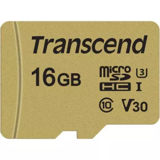 TRANSCEND MicroSDHC karta 16GB 500S, UHS-I U3 V30 + adaptér TRANSCEND MicroSDHC karta 16GB 500S, UHS-I U3 V30 + adaptér