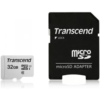 TRANSCEND MicroSDHC karta 32GB 300S, UHS-I U1 + adaptér TRANSCEND MicroSDHC karta 32GB 300S, UHS-I U1 + adaptér