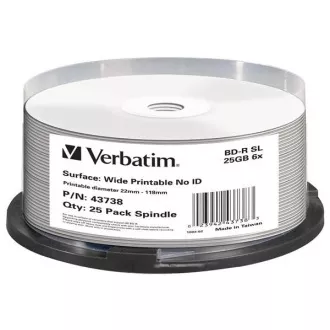 VERBATIM BD-R(25-pack)Blu-Ray/spindle/6x/25GB/Printable/No ID VERBATIM BD-R(25-pack)Blu-Ray/spindle/6x/25GB/Printable/No ID
