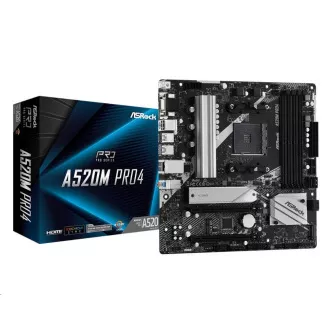 ASRock MB Sc AM4 A520M PRO4, AMD A520, 4xDDR4, HDMI, DP ASRock MB Sc AM4 A520M PRO4, AMD A520, 4xDDR4, HDMI, DP