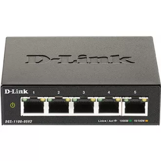 D-Link DGS-1100-05V2 5-port Gigabit Smart Managed switch, fanless D-Link DGS-1100-05V2 5-port Gigabit Smart Managed switch, fanless
