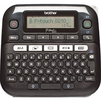BROTHER tiskárna štítků PT-D210VP - 12mm, pásky TZe v kufříku - popisovač BROTHER tiskárna štítků PT-D210VP - 12mm, pásky TZe v kufříku - popisovač
