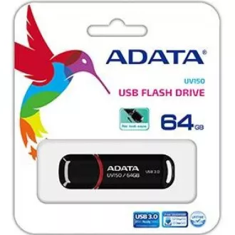 ADATA Flash Disk 64GB UV150, USB 3.1 Dash Drive (R:90/W:20 MB/s) černá ADATA Flash Disk 64GB UV150, USB 3.1 Dash Drive (R:90/W:20 MB/s) černá