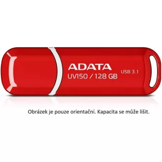 ADATA Flash Disk 64GB UV150, USB 3.1 Dash Drive (R:90/W:20 MB/s) červená ADATA Flash Disk 64GB UV150, USB 3.1 Dash Drive (R:90/W:20 MB/s) červená