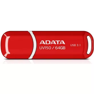 ADATA Flash Disk 64GB UV150, USB 3.1 Dash Drive (R:90/W:20 MB/s) červená ADATA Flash Disk 64GB UV150, USB 3.1 Dash Drive (R:90/W:20 MB/s) červená
