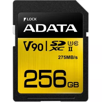 ADATA SDXC karta 256GB Premier One UHS-II U3 Class 10 (R:275/W:155 MB/s) ADATA SDXC karta 256GB Premier One UHS-II U3 Class 10 (R:275/W:155 MB/s)