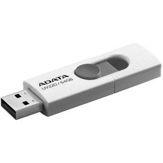 ADATA Flash Disk 64GB UV220, USB 2.0 Dash Drive, bílá/šedá ADATA Flash Disk 64GB UV220, USB 2.0 Dash Drive, bílá/šedá