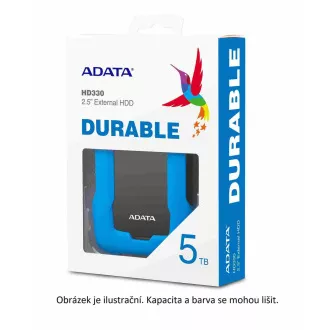 ADATA Externí HDD 5TB 2, 5" USB 3.1 HD330, BLACK COLOR BOX, černý (gumový, nárazu odolný)