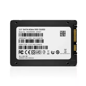 ADATA SSD 240GB Ultimate SU650SS 2, 5" SATA III 6Gb/s (R:520/ W:450MB/s) ADATA SSD 240GB Ultimate SU650SS 2, 5" SATA III 6Gb/s (R:520/ W:450MB/s)