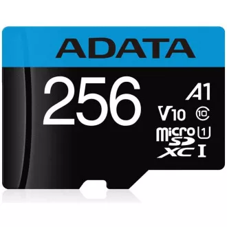 ADATA MicroSDHC karta 256GB UHS-I Class 10, Premier + adaptér ADATA MicroSDHC karta 256GB UHS-I Class 10, Premier + adaptér