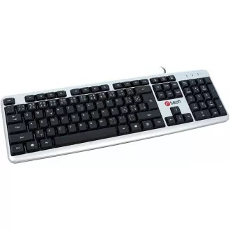C-TECH klávesnice KB-102 USB, slim, silver, CZ/SK C-TECH klávesnice KB-102 USB, slim, silver, CZ/SK
