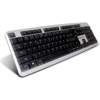 C-TECH klávesnice KB-102 USB, slim, silver, CZ/SK C-TECH klávesnice KB-102 USB, slim, silver, CZ/SK