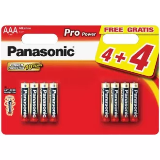 PANASONIC Alkalické baterie - Pro Power AAA 4+4F 1, 5V balení - 8ks PANASONIC Alkalické baterie - Pro Power AAA 4+4F 1, 5V balení - 8ks
