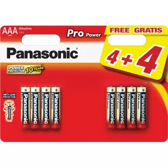 PANASONIC Alkalické baterie - Pro Power AAA 4+4F 1, 5V balení - 8ks PANASONIC Alkalické baterie - Pro Power AAA 4+4F 1, 5V balení - 8ks