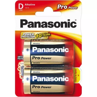 PANASONIC Alkalické baterie Pro Power LR20PPG/2BP D 1, 5V (Blistr 2ks) PANASONIC Alkalické baterie Pro Power LR20PPG/2BP D 1, 5V (Blistr 2ks)
